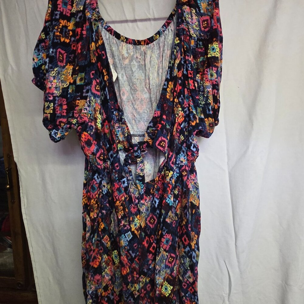 Bright patterned swim cover-up